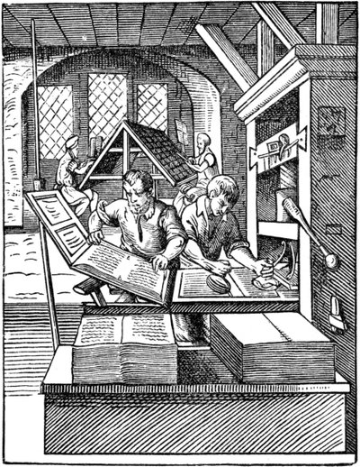 Printers Workshop, 1568. tekijältä Jost Amman