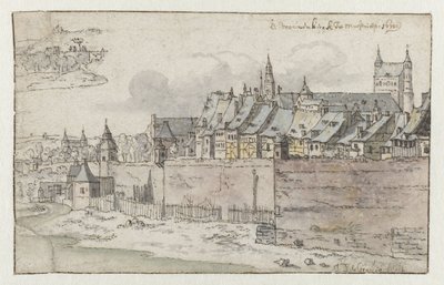 Näkymä Maastrichtin muureille taustalla Onze-Lieve-Vrouwekerk tekijältä Josua de Grave