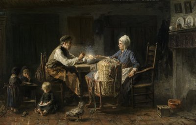 The Frugal Meal (öljy kankaalle) tekijältä Jozef (1824 1911) Israels