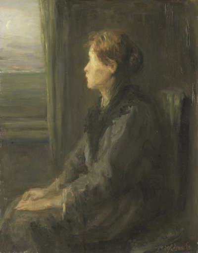 Nainen ikkunan ääressä tekijältä Jozef (1824-1911) Israels
