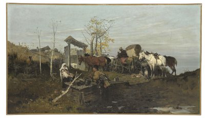 Keskustelu kaivolla, 1877 tekijältä Jozef Brandt