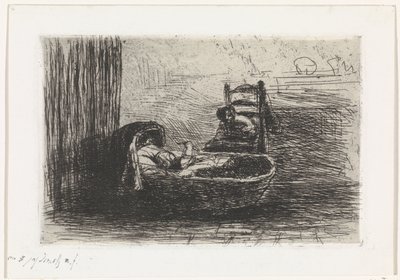 lapsi painossa tekijältä Jozef Israëls (signed by artist)