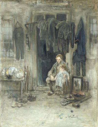 Muinaisten ihmisten poika tekijältä Jozef Israëls (signed by artist)