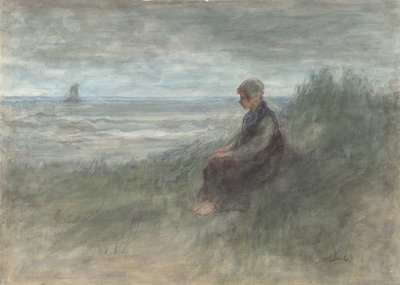 Girl in the Dunes, mitjans del segle XIX-principis del XX. finlandès tekijältä Jozef Israëls