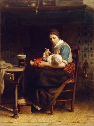 Mökki Madonna, n. 1867 tekijältä Jozef Israëls