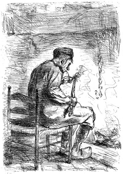 The Smoker, 1880-1882 tekijältä Jozef Israëls