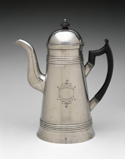 Kahvikannu, c. 1814-1825 (tina, puu) tekijältä Jr. Ebenezer Smith