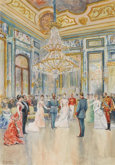 Baijerin prinssin (15859-1949) Louis Ferdinand de Wittelsbachin ja Espanjan rauhanlapsen Marian (Maria de la Paz de Borbon) avioliitto tekijältä Juan Comba y Garcia