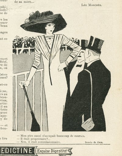 Kuvitus J Grisistä (1887-1927) Le Liressä, 10.2.2009 - Muoti, hattu, rikkaiden elämä, hippismi - naiset tekijältä Juan Gris