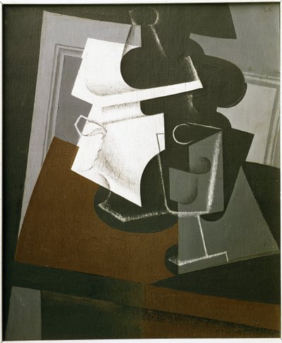 Asetelma pöydällä - öljy puulle tekijältä Juan Gris