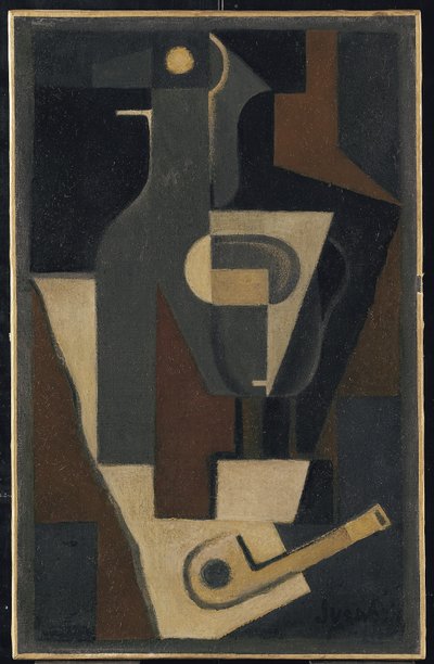 Asetelma Piipen kanssa, 1918 tekijältä Juan Gris