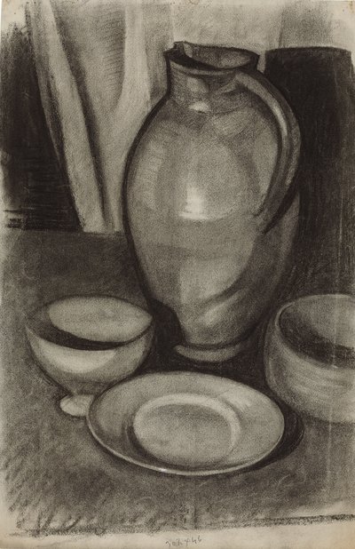 Asetelma kannun kanssa; Nature morte a la cruche, 1910 tekijältä Juan Gris