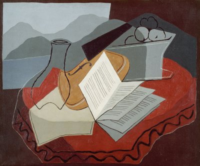 Viulu avoimen ikkunan edessä tekijältä Juan Gris