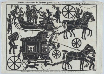 Arkki 13 kiinalaisten varjonukkejen hahmoja, 1859. tekijältä Juan Llorens