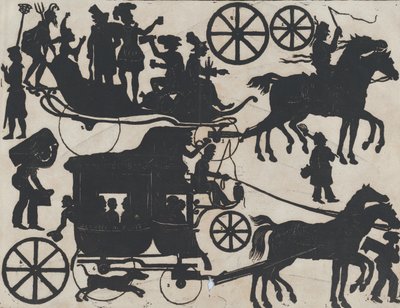 Taulu 5 kiinalaisten varjonukkejen kuvioista, n. 1850-70. tekijältä Juan Llorens