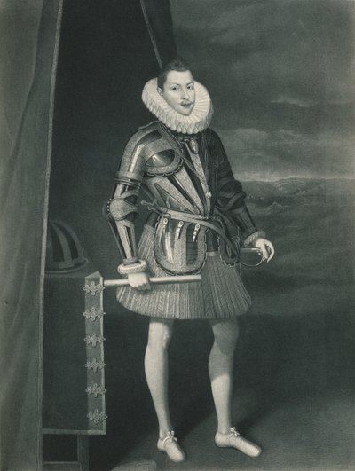 Filippus III haarniskassa, 1605, 1904 tekijältä Juan Pantoja de la Cruz