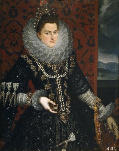 Infanta Isabella Clara Eugenia 1566-1633, 1598-1599 tekijältä Juan Pantoja de la Cruz