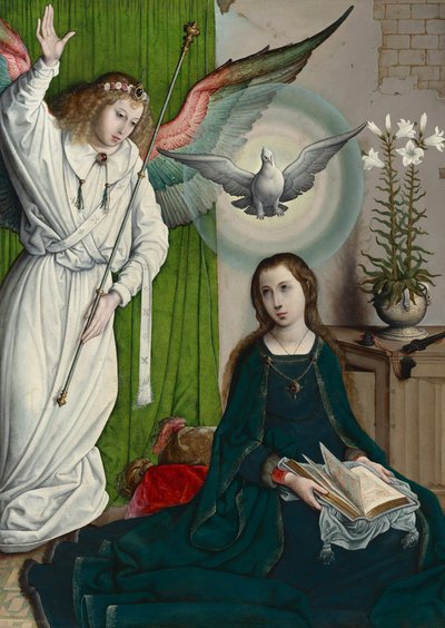 Marian ilmestys, n.1508-1519 (öljy paneelille). tekijältä Juan de Flandes