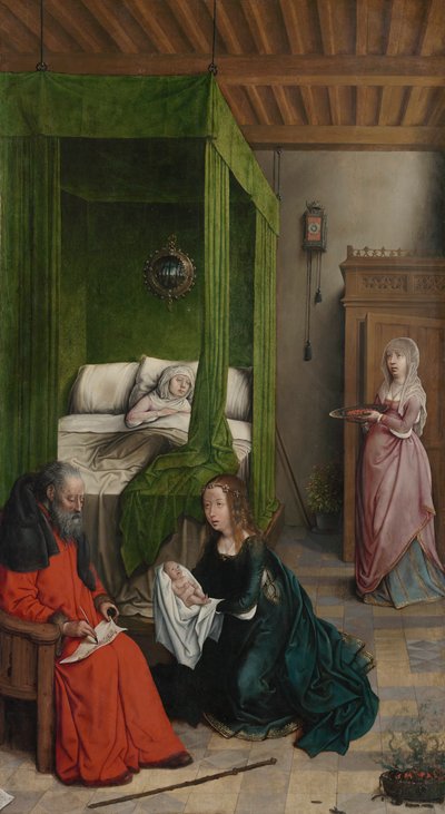 Johannes Kastajan syntymä ja nimeäminen, 1496-1499. tekijältä Juan de Flandes