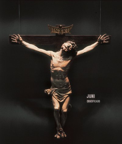 Ristiinnaulitseminen. Juan de Junin (1507-1577) veistos. Veistos puulle. tekijältä Juan de Juni