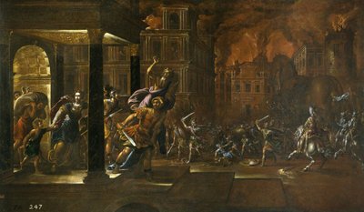 Troijan tuli, 1600-luvun puoliväli. tekijältä Juan de la Corte
