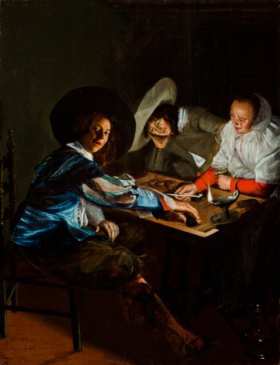 Tric-Trac-peli, n. 1630 tekijältä Judith Leyster