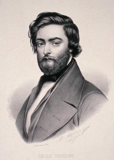 Marie Alophen (1812-83) kaivertama Emile Prudentin (1817-63) muotokuva (litho) tekijältä Jules (after) Laure