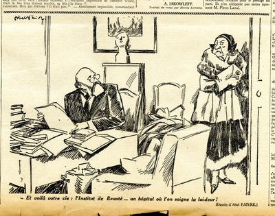 Suorapuheinen, satiirinen N & B:ssä tekijältä Jules Abel Faivre