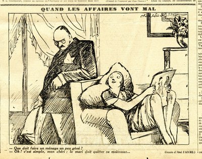 Suorapuheinen, satiirinen mustavalkoinen tekijältä Jules Abel Faivre