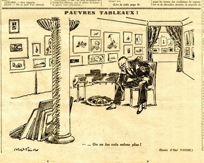 Suorapuheinen, satiirinen mustavalkoinen tekijältä Jules Abel Faivre