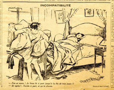 Suorapuheinen, satiirinen mustavalkoinen tekijältä Jules Abel Faivre
