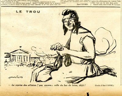 Suorapuheinen, satiirinen mustavalkoinen tekijältä Jules Abel Faivre