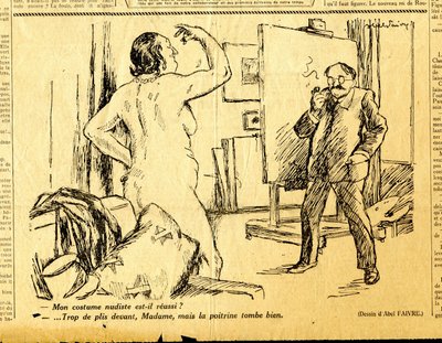 Suorapuheinen, satiirinen mustavalkoinen tekijältä Jules Abel Faivre