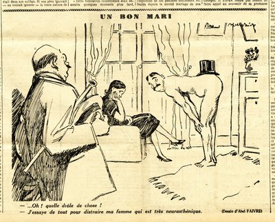 Suorapuheinen, satiirinen mustavalkoinen tekijältä Jules Abel Faivre