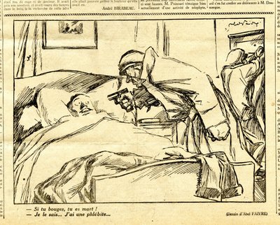 Suorapuheinen, satiirinen mustavalkoinen tekijältä Jules Abel Faivre