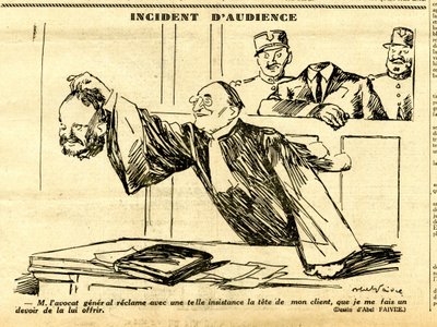 Suorapuheinen, satiirinen mustavalkoinen tekijältä Jules Abel Faivre
