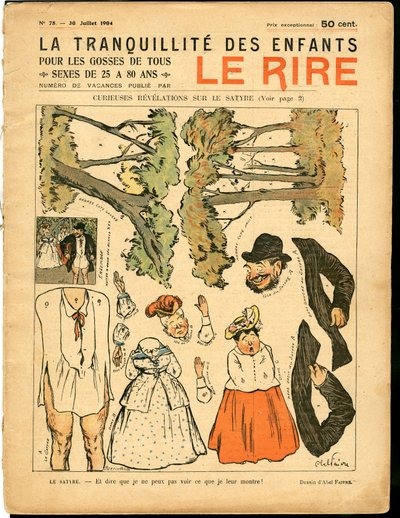 Kansi "" The Laughter", numero 78, Satiirinen väreissä tekijältä Jules Abel Faivre