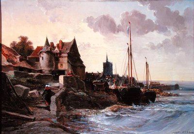 Souvenir de Douarnenez (öljy kankaalle) tekijältä Jules Achille Noel
