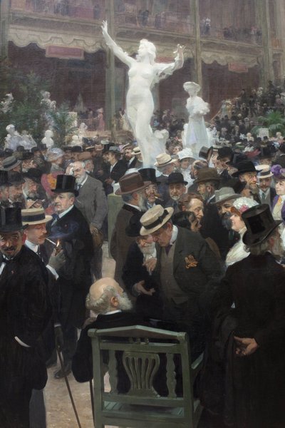 Perjantai salon des artistes francaisissa. Jules Alexandre Grunin (1868-1939) maalaus, öljy kankaalle, ranskalainen taide tekijältä Jules Alexandre Gruen or Grun