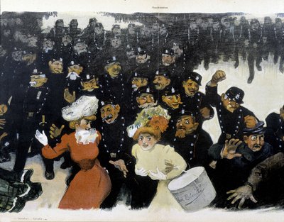 Mielenosoitus noin 1901 - piirustus GR¿N:stä tekijältä Jules Alexandre Gruen or Grun