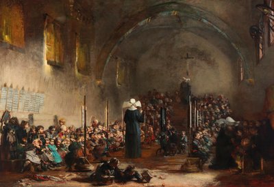 Päiväkoti luostarissa, 1876. tekijältä Jules Alexandre Patrouillard Degrave