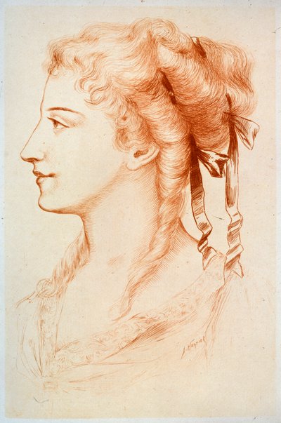 Nuoren naisen muotokuva, 1800-luku. tekijältä Jules Armand Hanriot