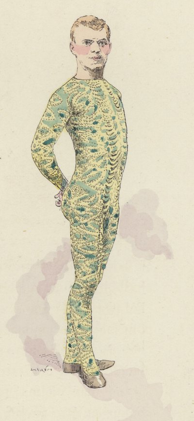 Sirkusvoimistelija trikoossa (väri litho) tekijältä Jules Arsene (after) Garnier