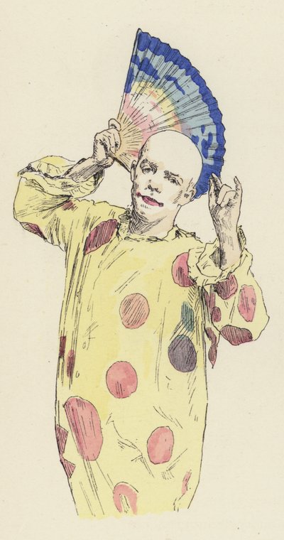 Klovni pitelee tuuletinta (väri litho) tekijältä Jules Arsene (after) Garnier