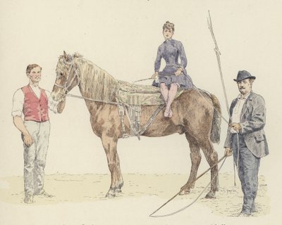 Hevosten kouluttimet (väri litho) tekijältä Jules Arsene (after) Garnier
