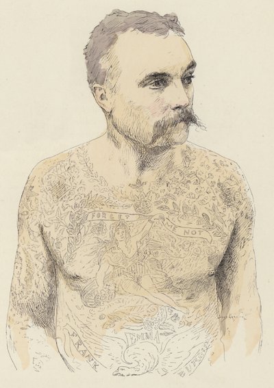 Tatuoinnit (väri litho) tekijältä Jules Arsene (after) Garnier