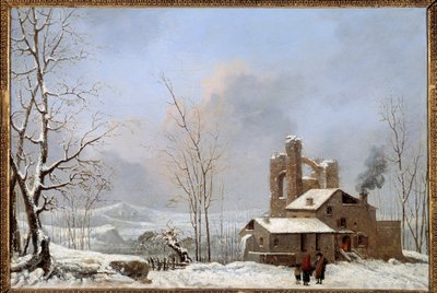 Cesar Van Loon (1743-1821) talvimaisemamaalaus 1700-luvun Quimper, Kuvataidemuseo tekijältä Jules Cesar Denis van Loo