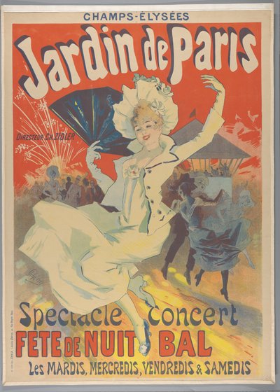 Champs-Elysées. Jardin de Paris, 1890 tekijältä Jules Cheret