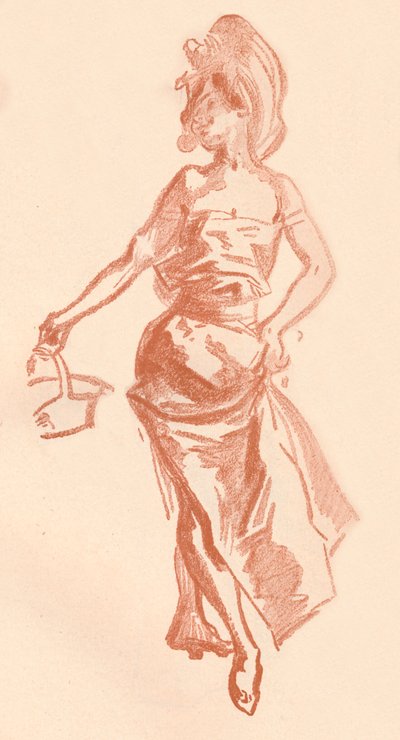 Piirustus Sanguine, c1900 1903-1904 tekijältä Jules Cheret