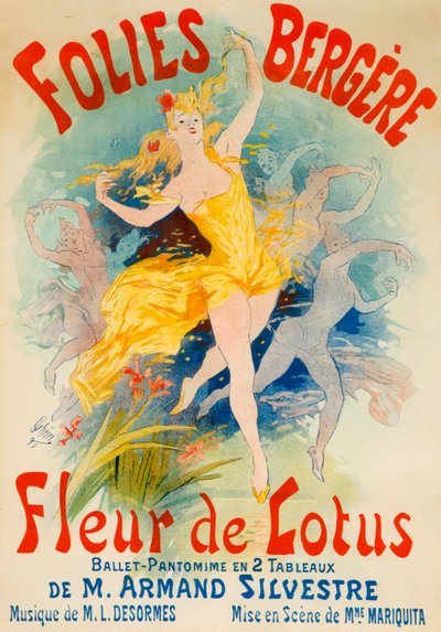 Fleur de Lotus -baletti Folies Bergère -teatterille, Pariisi tekijältä Jules Cheret